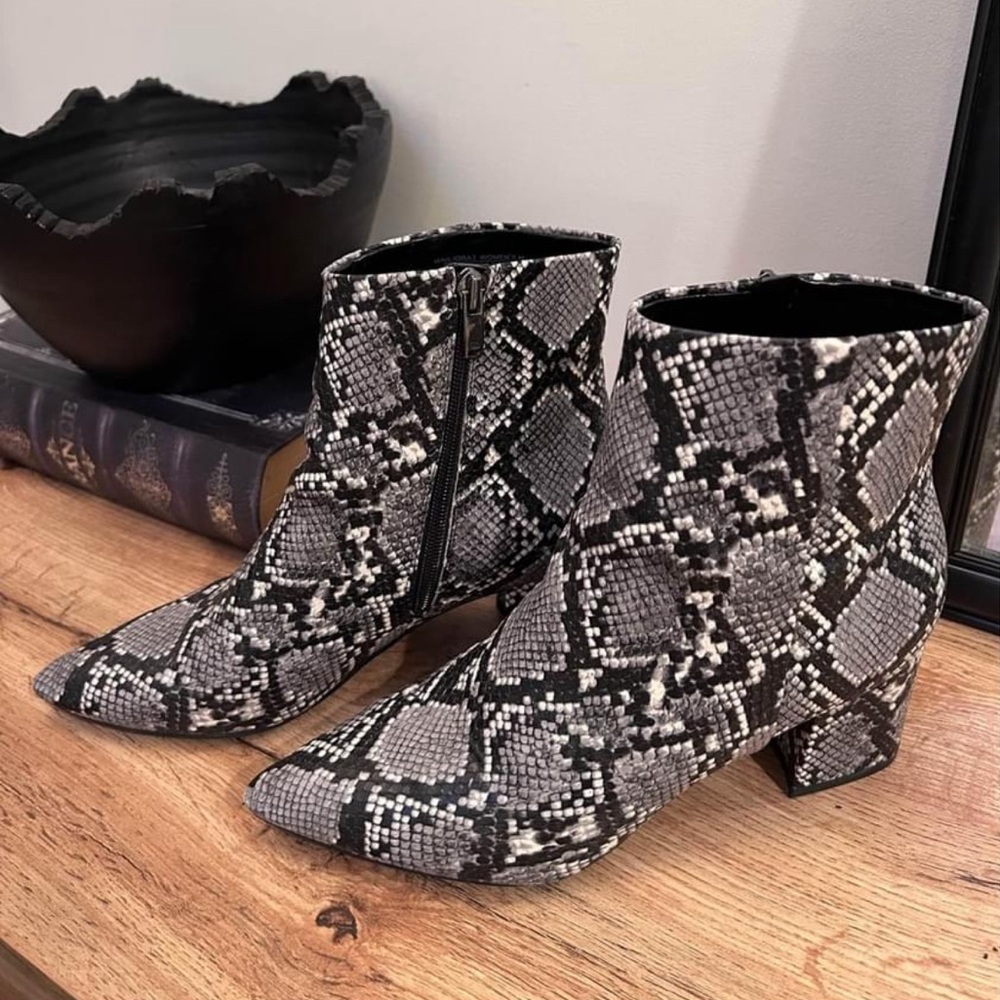 Nine West Snake Ankle Boots